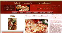 Desktop Screenshot of mcgowanspizzaland.com